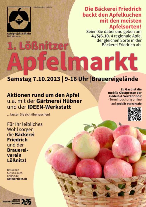 Read more about the article Wir sorgen für Euer leibliches Wohl zum 1. Lößnitzer Apfelmarkt!